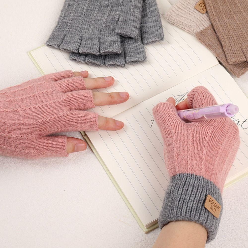Anti-Freeze Knitted Fingerless Gloves Warm Half Finger Gloves New Touchscreen Mittens Women Men