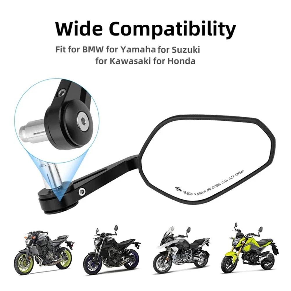 Motorcycle Handlebar Mirror 7/8'' 22mm Bar End Mirror Rearview Mirror For Honda CB1000R CB650 CB500F For Yamaha Moto Accessories