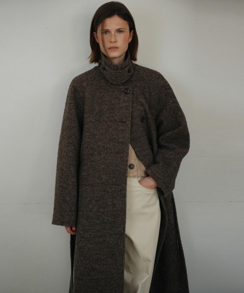 Unnout Alpaca Vintage Robe Coat Brown