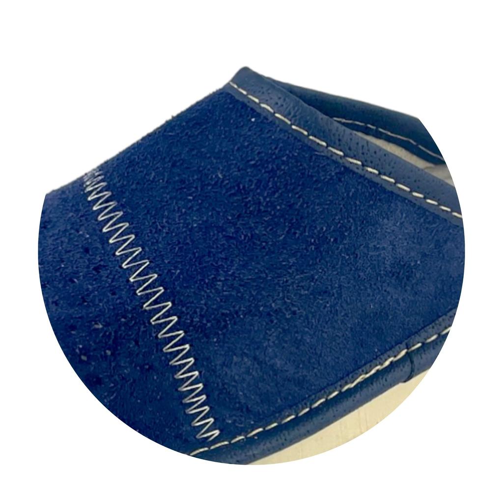 Navy blue suede men's slippers, velvet men's leather slippers 45