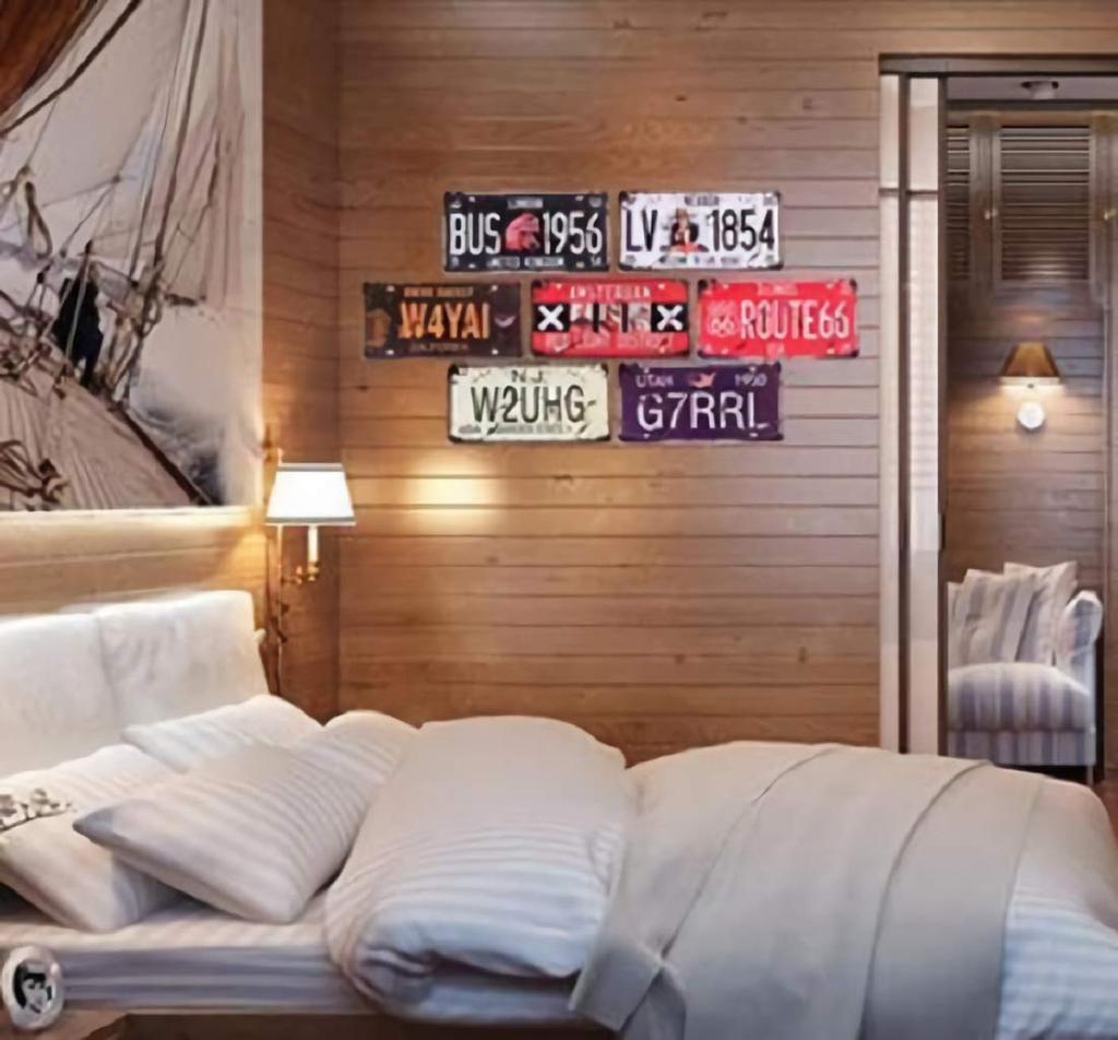 MT Evocon Route 66 Series Tin Set of 6 License Plates Signs,