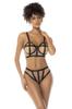 Two-Piece Set Black and Flesh Havana, In Fine Mesh, Underwired Bra and High-Waisted Brief Mal8849 Nubk
