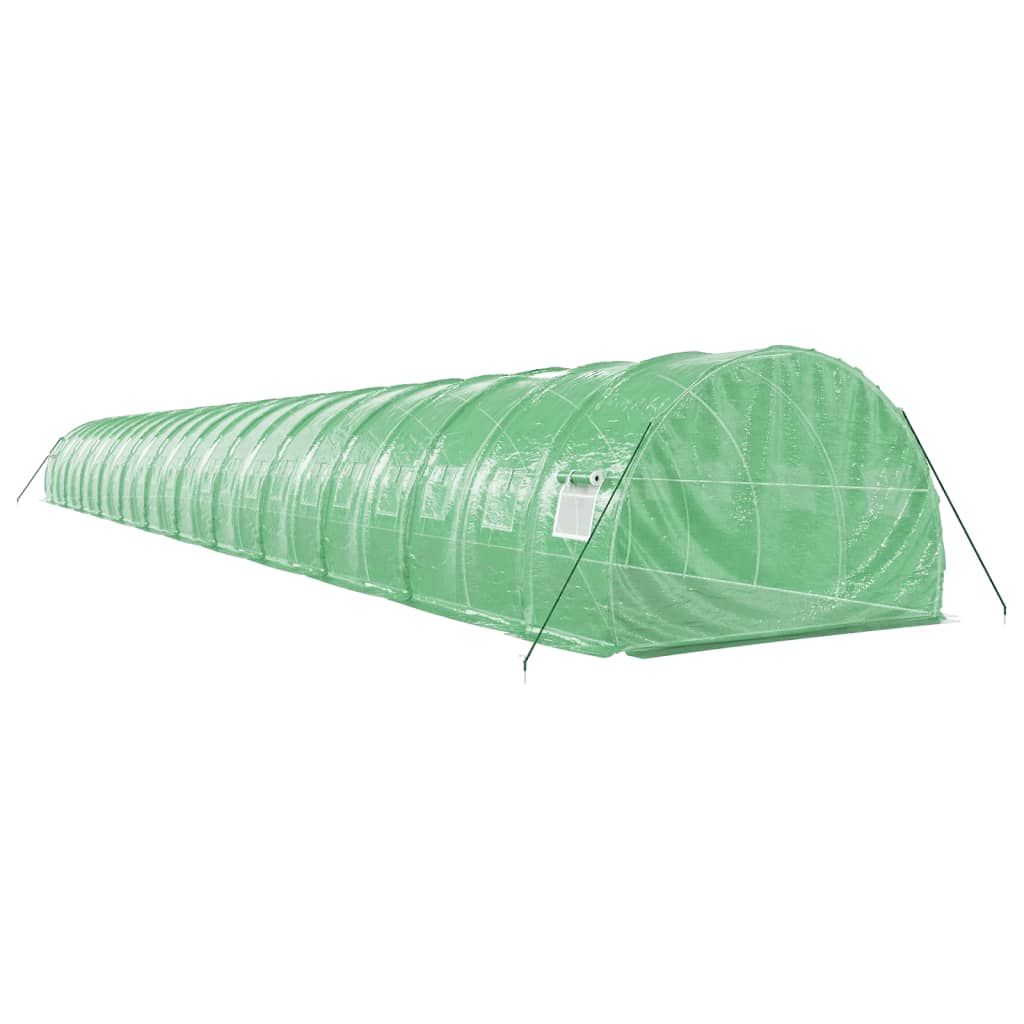 Green Greenhouse with Steel Frame 72 m² 24 x 3 x 2 m