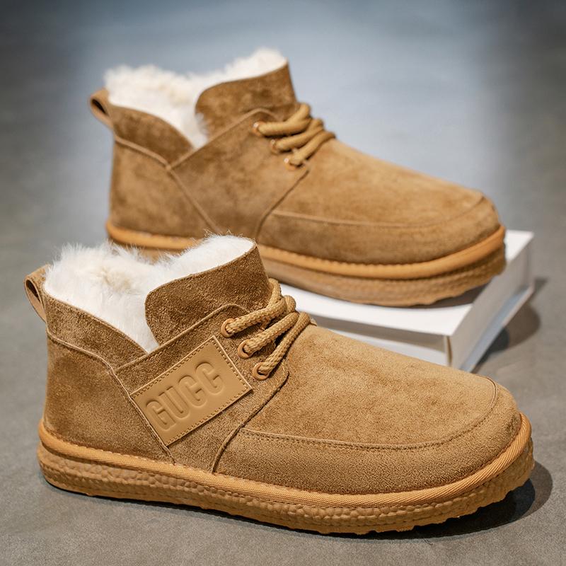 Зимние Новые Высококачественные и Модные Мужские Повседневные Снежные Ботинки, Утепленные Хлопковые Ботинки, Теплые Ботинки и Универсальные