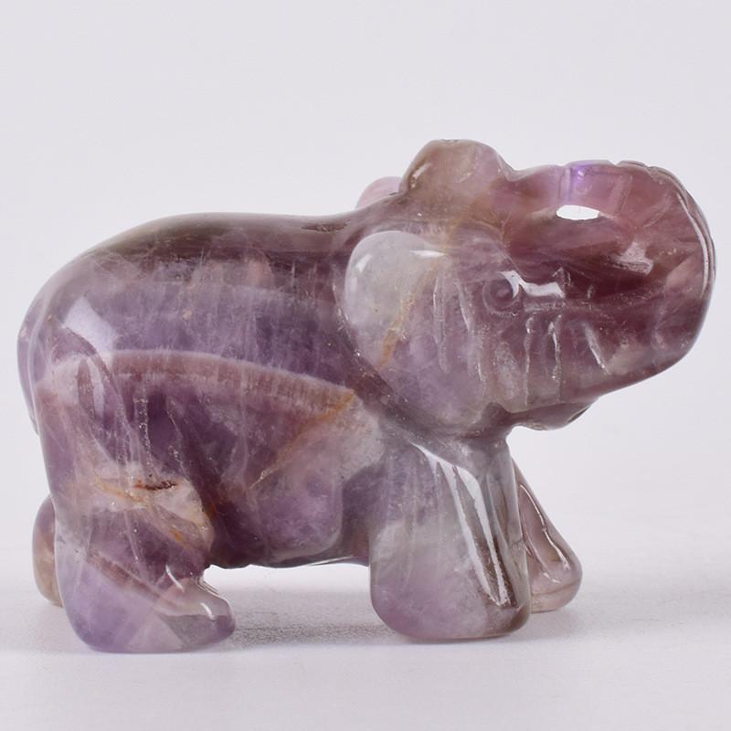 Stunning Hand Carved Elephant Natural Gemstone Jasper Turquoise Malachite Quartz Crystal Ornament For Versatile Home Decor