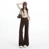 High waist does not stick to the legs, slightly pulled jeans, women's autumn new elastic loose and thin versatile horn pants