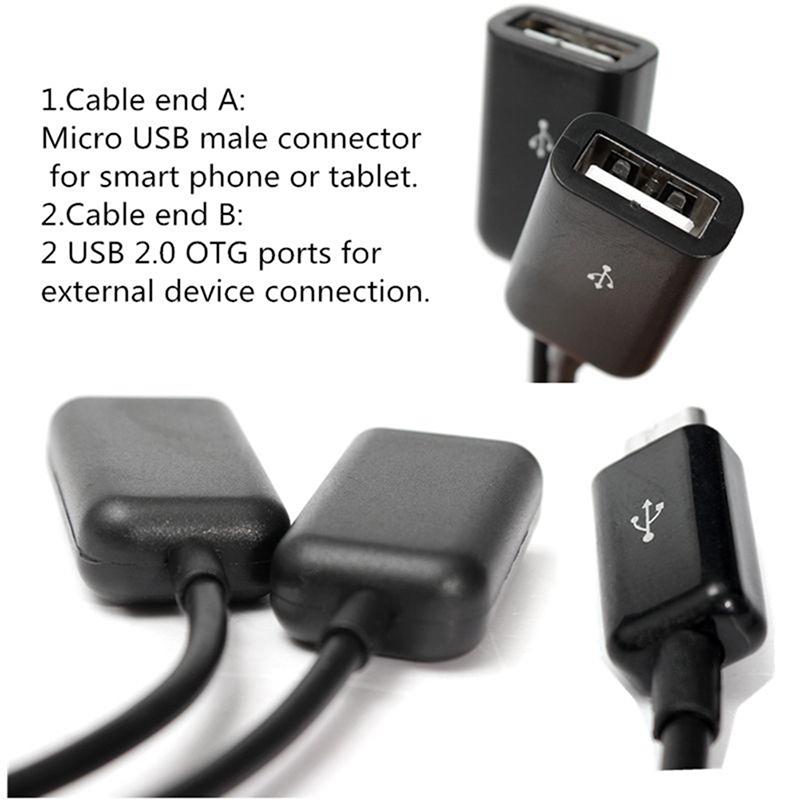Двойной Micro Usb Otg Hub Host адаптер кабель для планшетного ПК и смартфона