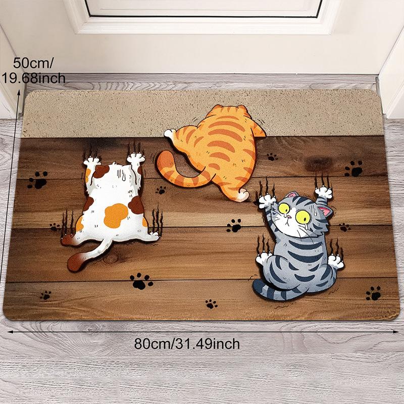 Cute Zebra Bath Rug Funny Animal Pattern Water Absorbing Non Slip Washable Shower Door Floor Carpet