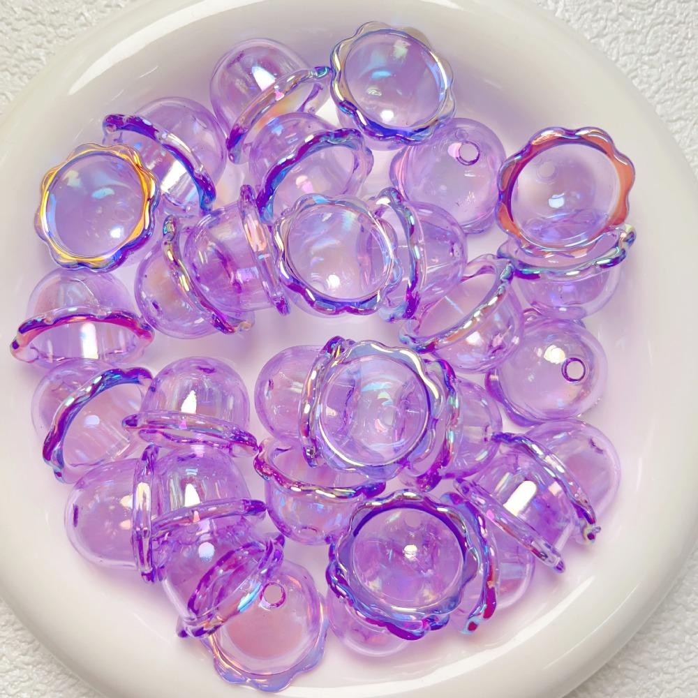 10pcs Transparent Flower Bead Caps Multi-Petal Wind Bell Beads Petal Charms Beads Earring Jewelry