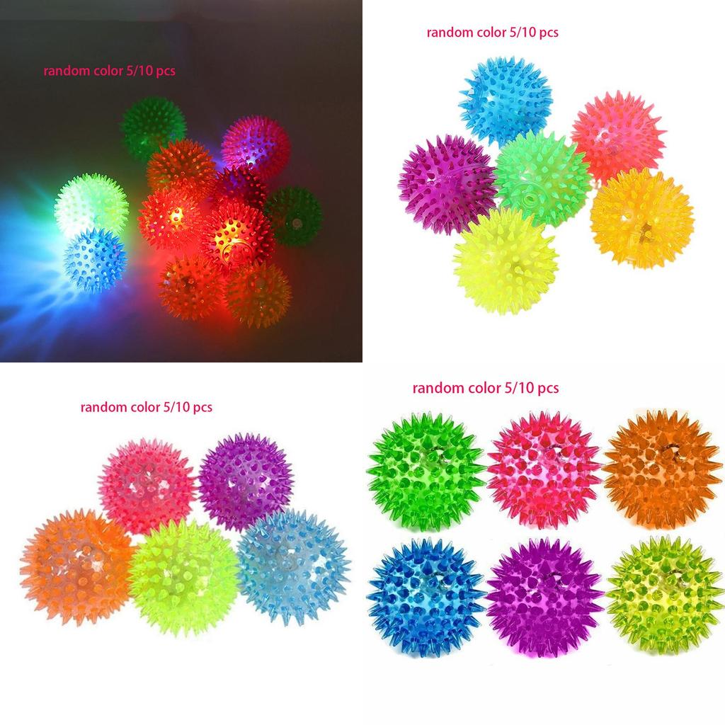 Оптовый мяч для питомца, мигающий и колючий, случайного цвета, материал TPR