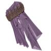 Turban Fashion Unique Women"s Retractable Retro Beaded Bandage Muslim Long Scarf HatPurple
