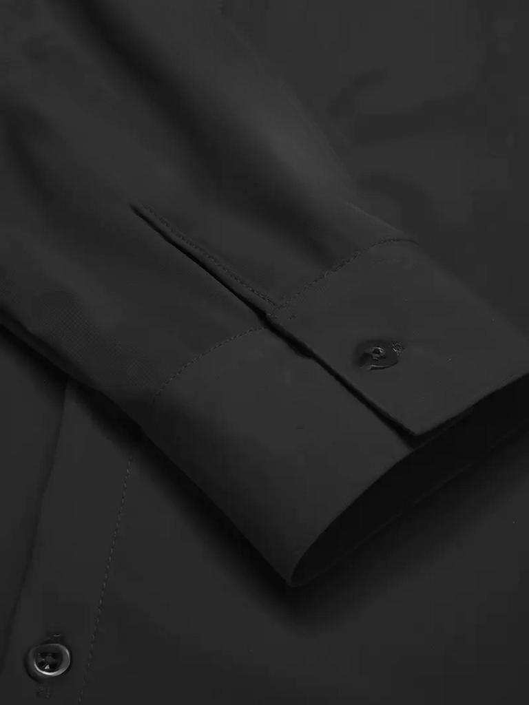 Professional Slim Fit Plus Size Workwear: Long Sleeve White & Short Sleeve Black Shirts