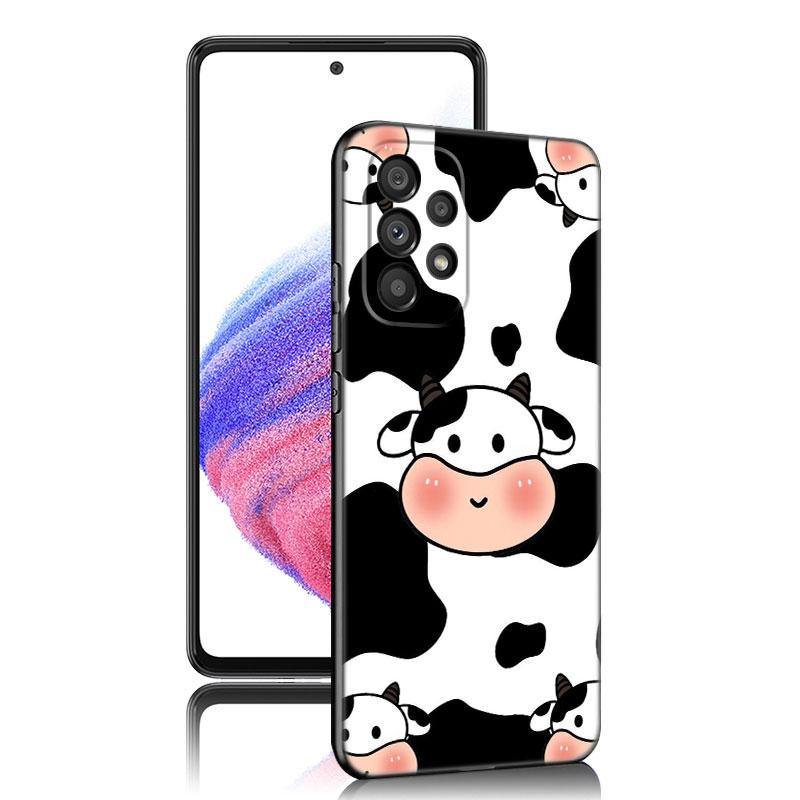 Чехол с рисунком коровы, черный, белый, для Samsung A04 A21 A30 A50 A52 S A13 A14 A22 A23 A32 A53 A73 5G A11 A12 A31 A33 A51 A70 A71 A72