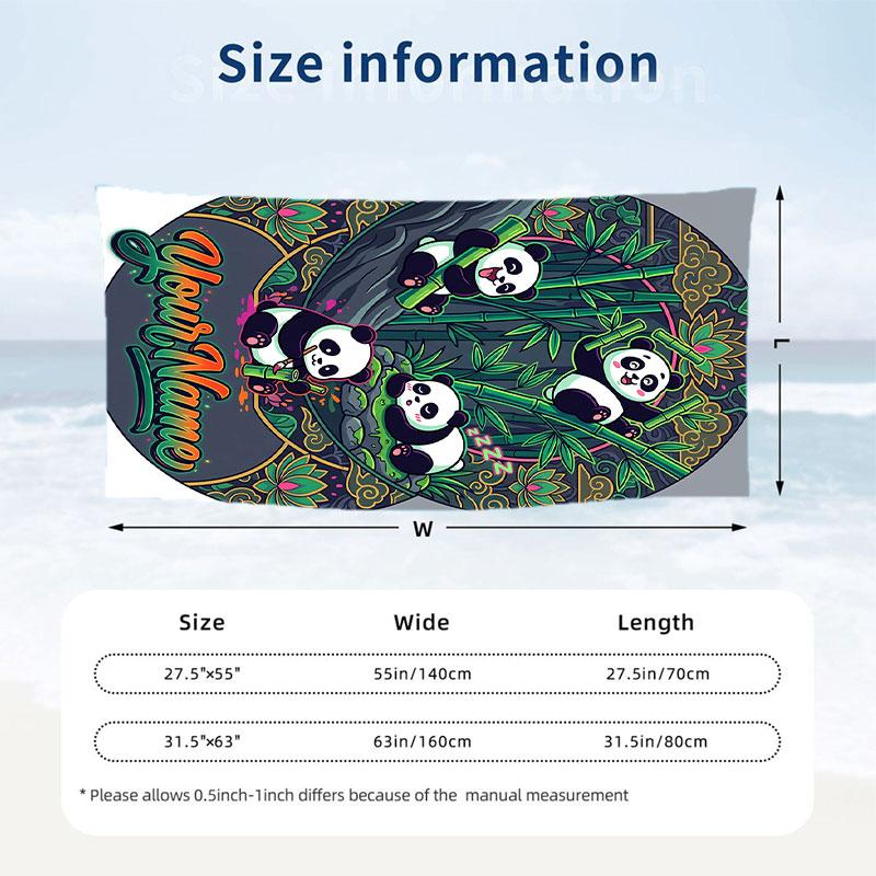 Owl Wisdom Digital World Theme Quick Dry Beach Towel Custom Name Text Print Large Sand Resistant Towel Beach Vacation