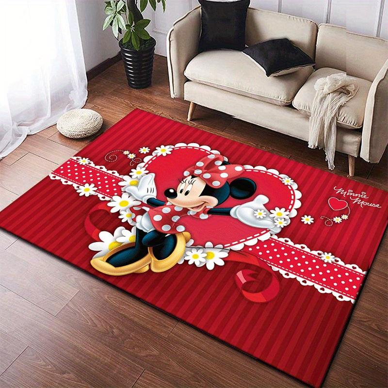 1pc Minnie Pattern Area Rug Soft Flannel Floor Mat for Living Room, Office, Bedroom and Carpet, Sofa Coffee Table Floor Mat