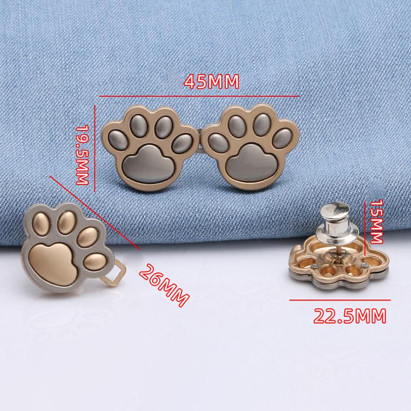 2 шт. в форме кошачьей лапки регулируемая пряжка на талии джинсовая пряжка удлинитель пряжки для брюк замена булавки для крепления джинсовых пуговиц