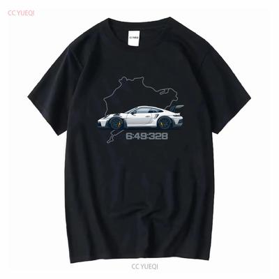 992 GT3 RS Классическая футболка Nordschleife с длинным или коротким рукавом винтажная стирка унисекс дышащая стильная немного эластичная