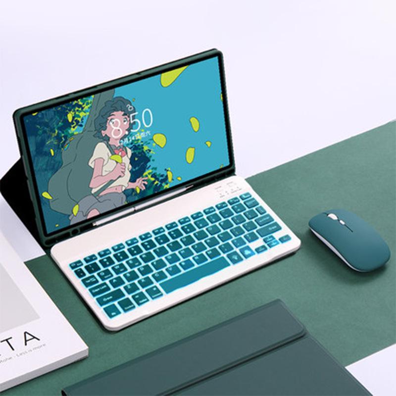 Красный чехол для планшета Xiaomi Pad 2 2025 года с магнитной задней панелью, Bluetooth-клавиатурой с подсветкой и слотом для стилуса для Redmi SE11