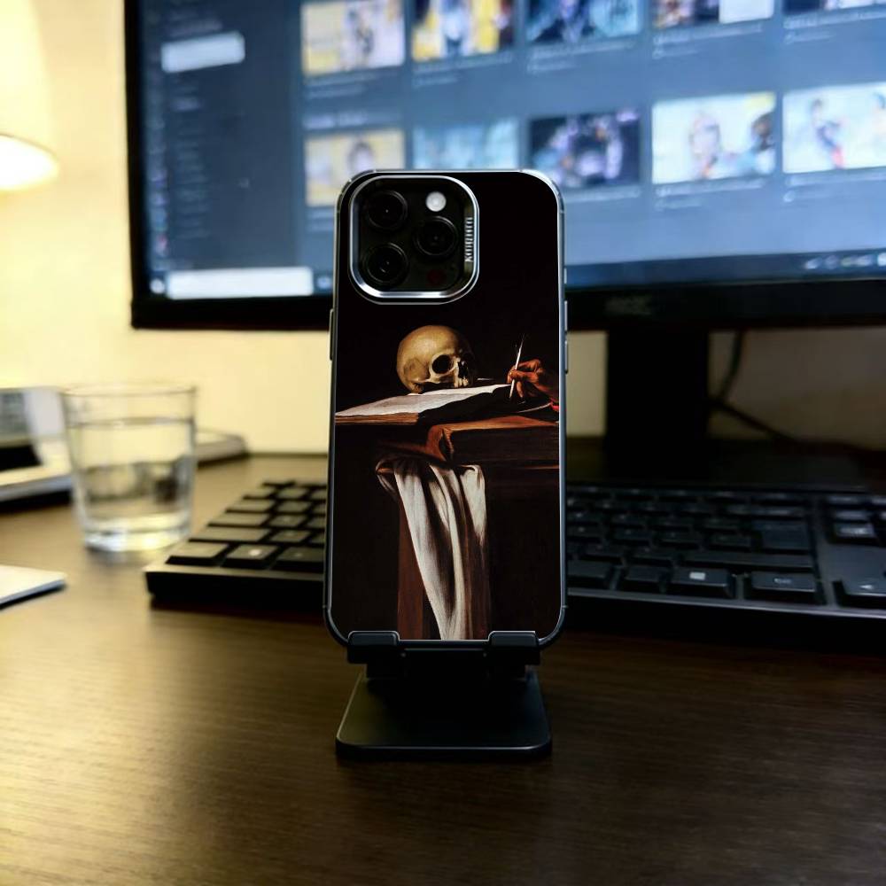 Классический чехол для телефона в стиле Караваджо для iPhone 17,16,15,14,13,12,11 Plus,Pro Max,XS,Разноцветный Серебристый чехол для телефона Funda Cover