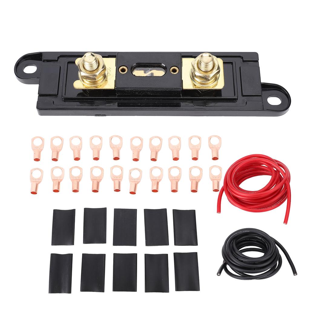 4AWG 20ft Wire Stable Signal Transfer Copper Clad Aluminum Power Ground Cable with 150A Fuse Box for Car RV Trailer