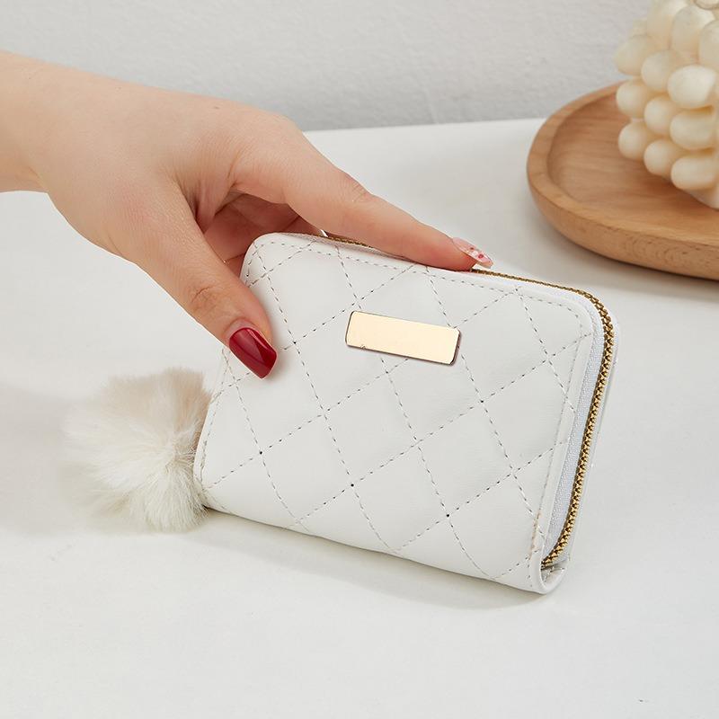 Новый ромбовидный вышитый железный лист с кошельком-помпоном, маленькая сумка для карточек, женская персонализированная сумка для мелочи