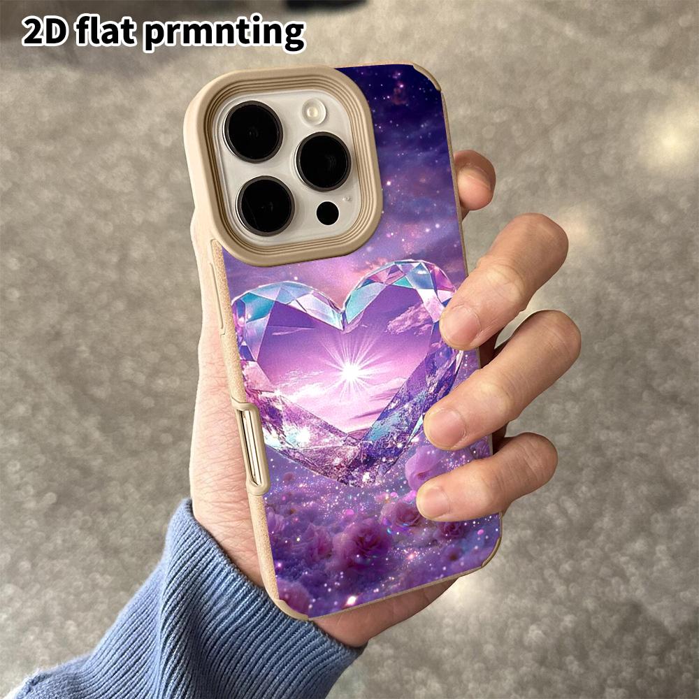 Phone Case: 2D flat lambskin suitable for iPhone 18 17 16 15 14 13Pro protective case, dreamy universe, crystal gems, Christmas and Halloween gifts