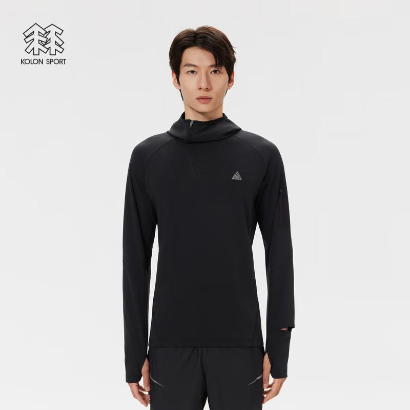 Мужская футболка KOLON SPORT с капюшоном, длинным рукавом, светоотражающая, для трейлраннинга