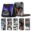 Phone Case for Samsung Galaxy Z Flip3 5G Flip4 Black Coque Z Flip 3 Hard PC Cover Zflip3 Funda Attack On Titan Eren Jaeger Manga