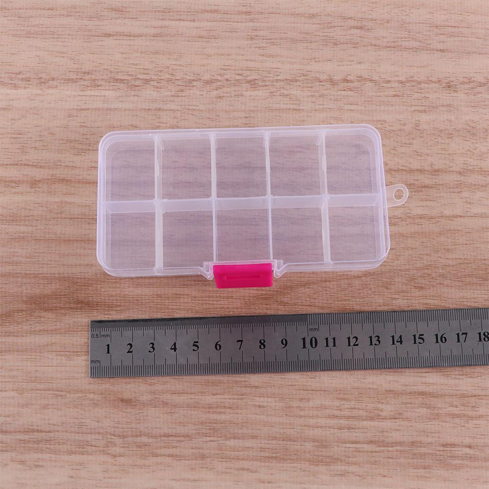 Square Storage Case Transparent Plastic Storage Box Fishing Box Fishing Tackle Box 10 Compartments