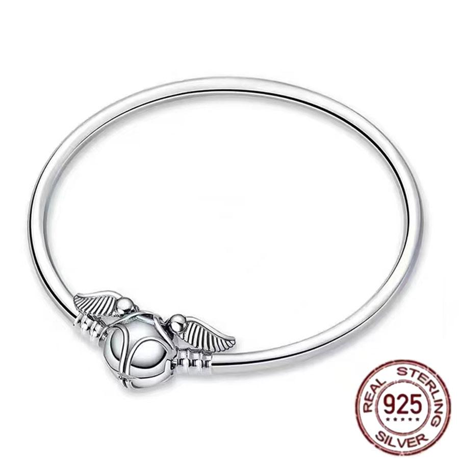 1/100 S925 silver heart crown snake bone bracelet women fashion jewelry DIY bracelet gift for her