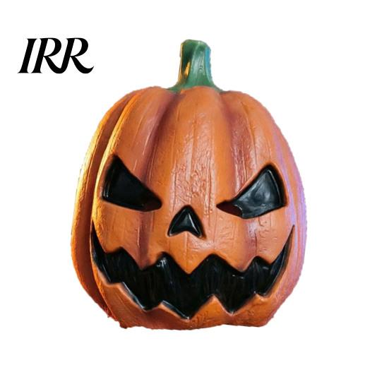 Detailed Pumpkin Costume Mask Halloween Mask, Latex Full Head with Realistic Texture, Scary Cosplay Prop for Party Night, Breathable Eye Mouth Holes,
