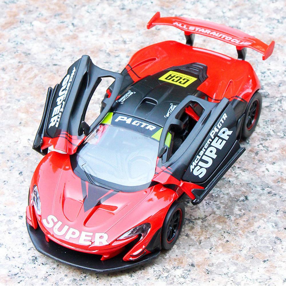 Масштаб 1/32 McLaren P1 GTR, литая под давлением модель автомобиля, игрушечный автомобиль с откатным механизмом, звуком и светом для детей, коллекция подарков для мальчиков и девочек