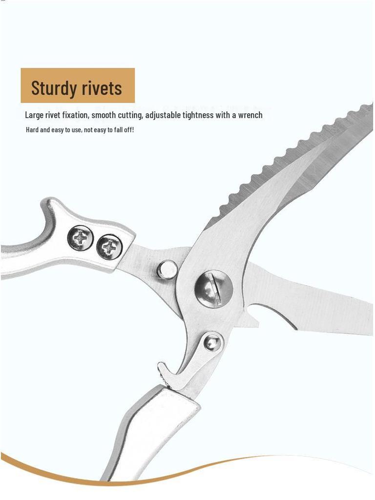 Высоко востребованные кухонные ножницы из цельной стали: Многофункциональные ножницы из нержавеющей стали для куриных костей и рыбы