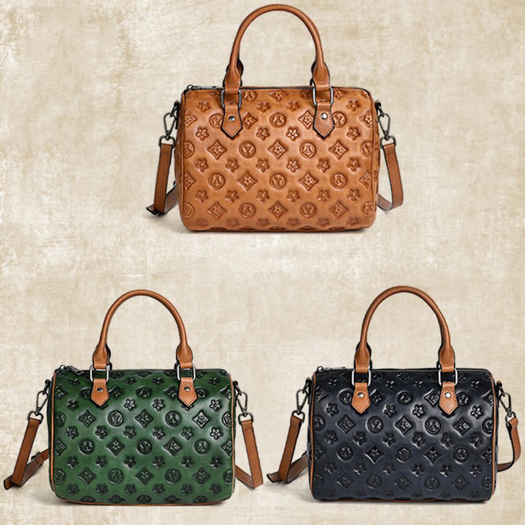 Tote Large Capacity Embossed Shoulder Straddle Vintage Tote Bag