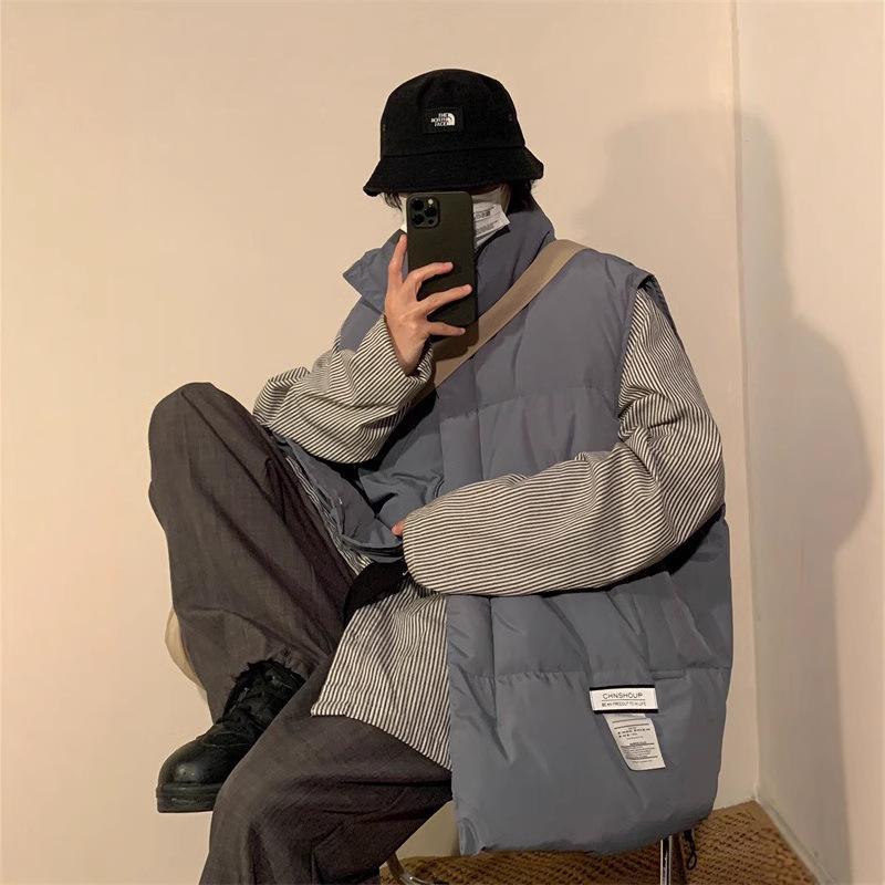 Мужской жилет из хлопка в стиле ретро в стиле хип-хоп - теплая куртка-жилет на осень/зиму