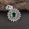 Green Emerald Gemstone Pendant Jewelry, Handmade Gorgeous Silver Pendant , 925 Sterling Silver Jewelry For Wedding Gift