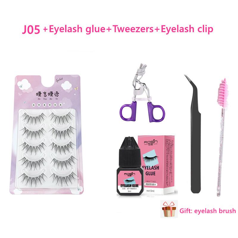 5 пар накладных ресниц в естественном стиле, подходят для начинающих. Наращивание ресниц. Отдельные ресницы. Специальный набор инструментов для наклеивания накладных ресниц.