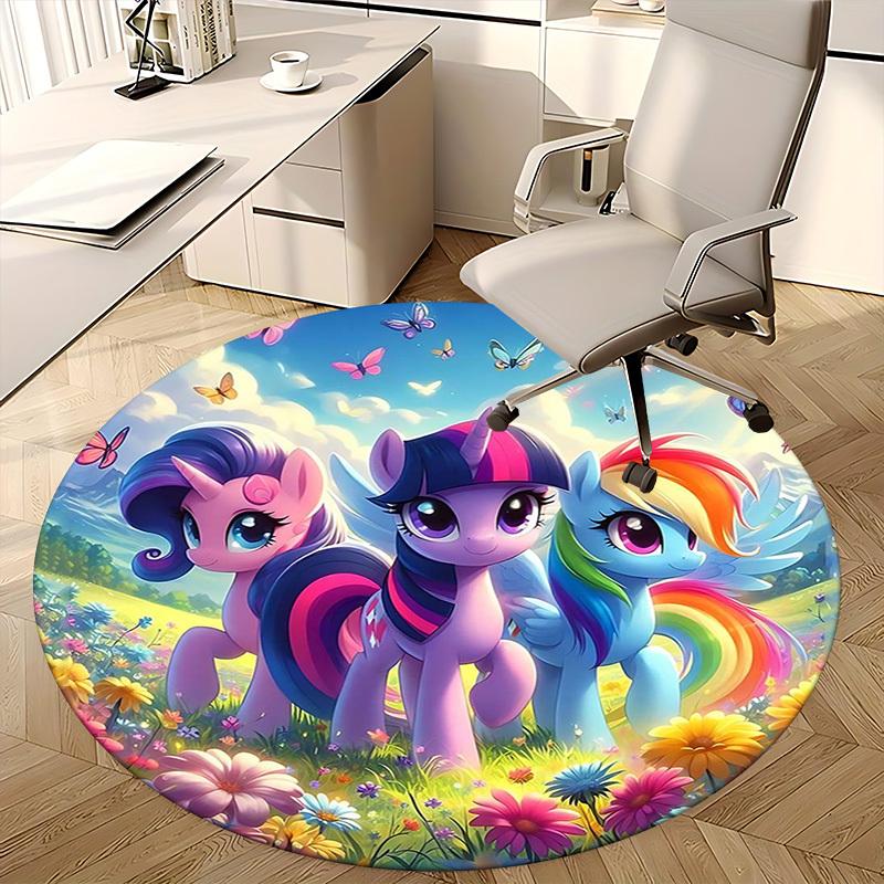 1 шт. My Little Pony Радуга Дэш Твайлайт Спаркл Принцесса Луна Круглый Ковер Коврик под Кресло Офисный Нескользящий Ковер Подарок на Фестиваль, Декор Дома Гостиная