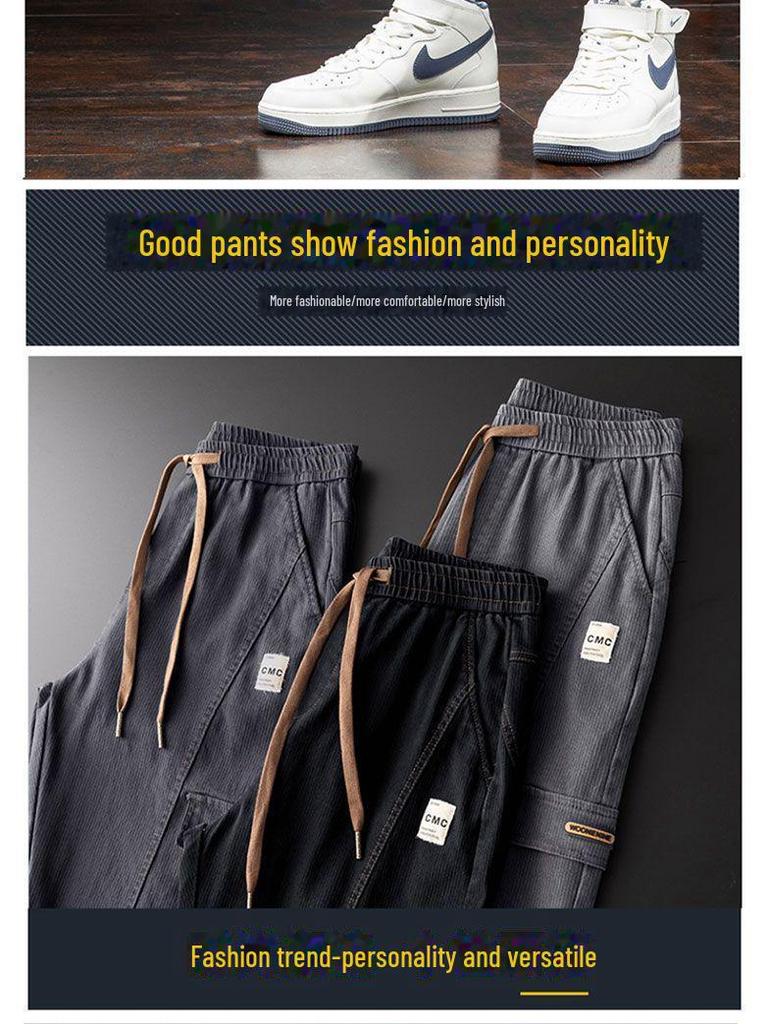 Men's Winter Fleece-Lined Cargo Harem Pants - Loose Fit, Trendy, Plus Size