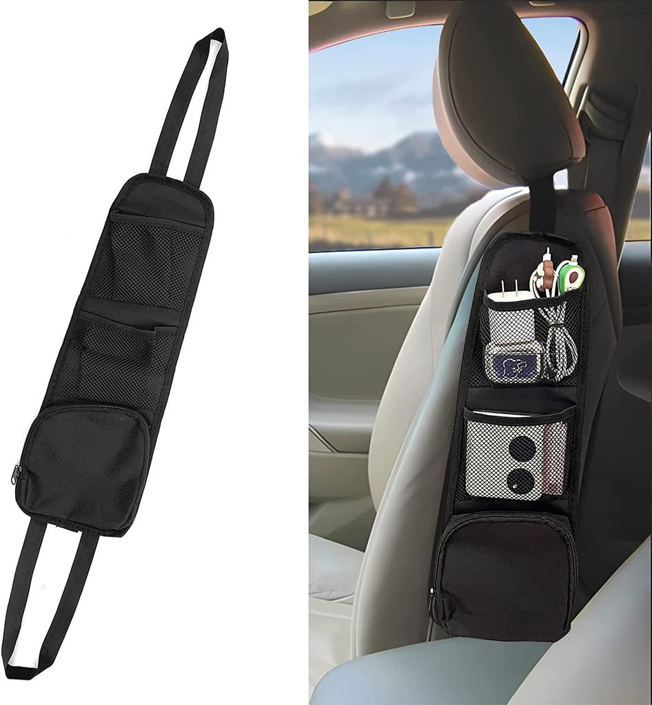 1 шт. Подвесная сумка на спинку автомобильного сиденья, водонепроницаемая, из ткани Оксфорд, термостойкая, с ручкой, боковая сумка для хранения, автомобильная компрессионная