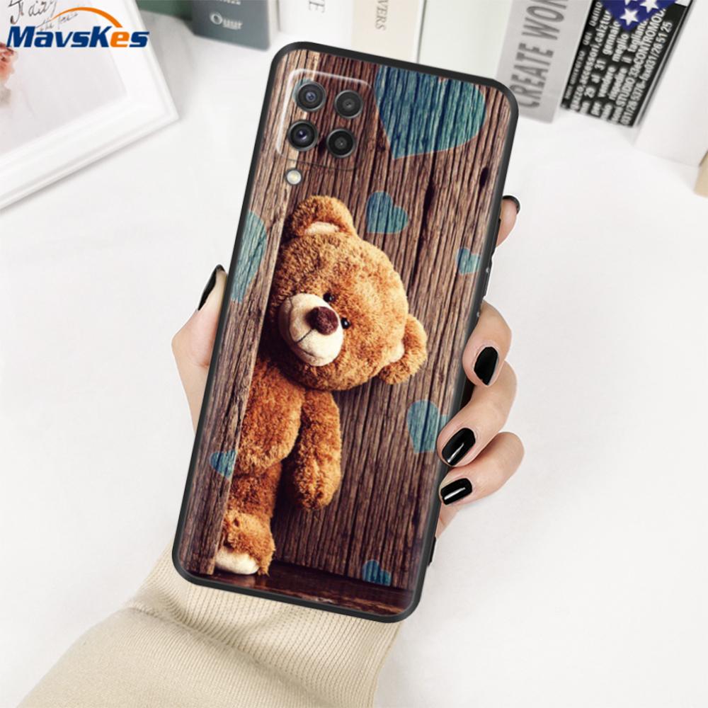 For Samsung Galaxy M22 Case SM-M225FV Black Bumper Soft TPU Cover For Samsung M32 4G M325FV Case Silicone M 22 M 32 Fundas Cute