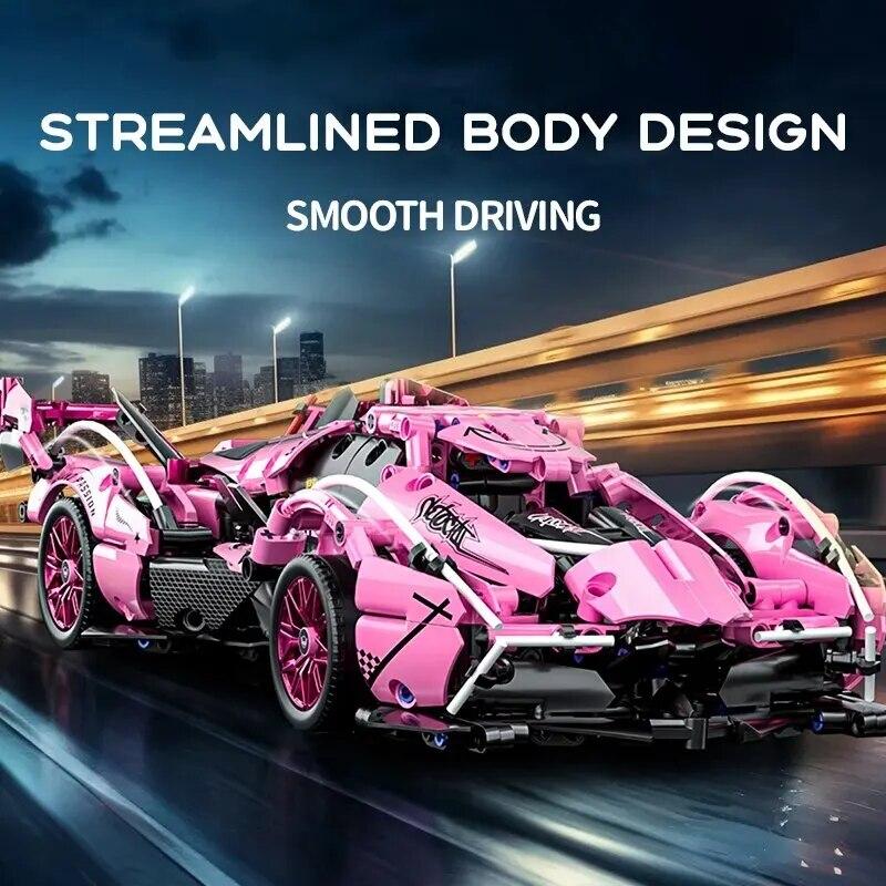 1:14 розовых спортивных автомобилей, строительные блоки, игрушки, комплекты для мальчиков или взрослых, сложная концепция, набор моделей гоночных автомобилей, игрушки «сделай сам» для девочек и мальчиков