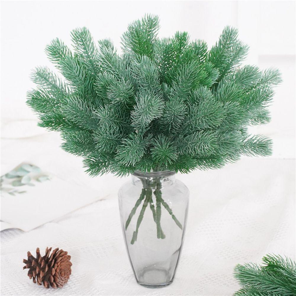 Plastic Gift Box Branch For Home Wedding Party 16 Fork Bouquet Artificial Plant Pine Needle Grass