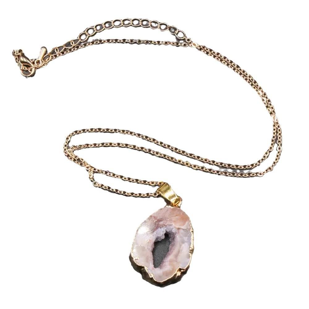 Натуральный бразильский агат полое кольцо кулон лист агата подвеска агат необработанный камень кристалл отверстие гальваническое ожерелье