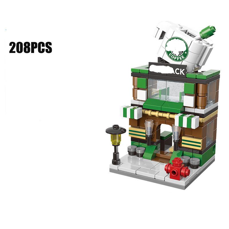 DIY Архитектура Мини Городской Магазин Вид На Улицу Еда Змеиный Дом Строительные Блоки Классические Модель Фильма Игрушки Для Детей Девочек И Мальчиков