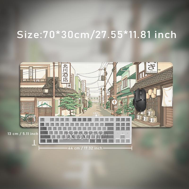 Japanese Old Town Street Mouse Pad Gaming printon demand Large Mousepad XXL Playmat Office Soft Natural Rubber Table Mat