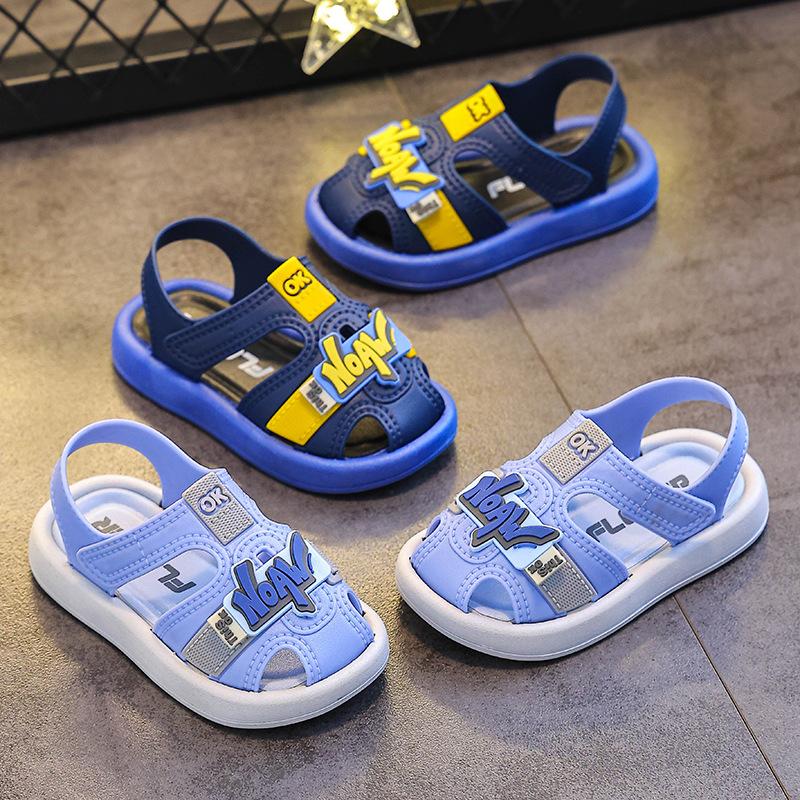 Детские тапочки Летняя детская обувь Пляжная обувь Нескользящие мягкие детские сандалии с рисунком