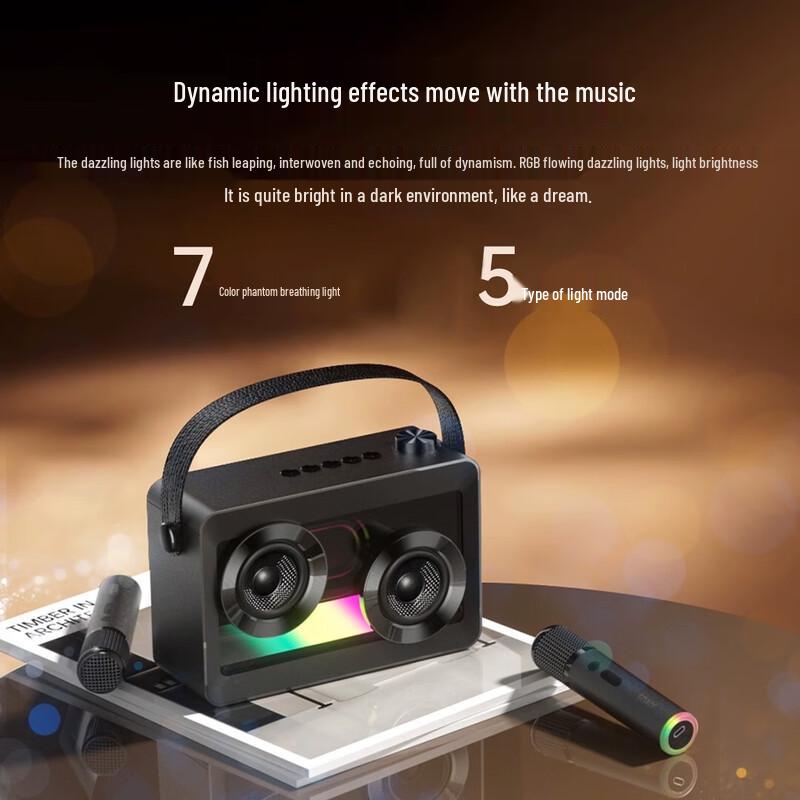 Soaiy Dual Microphone Karaoke Speaker System