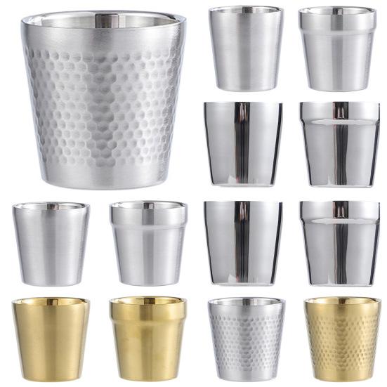 175ML Water Cup Heat-resistant Minimalist Stainless Steel Double-layer Design Drinking Mug Household Supplies
