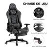 Fauteuil De Bureau - Gamer - Réglable - Repose-pieds - Cuir - Noir